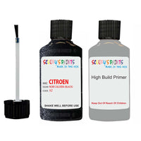 citroen c1 noir caldera code xz touch up Paint With primer undercoat anti rust scratches stone chip paint