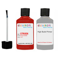 citroen c1 rouge pompier code 107f touch up Paint With primer undercoat anti rust scratches stone chip paint
