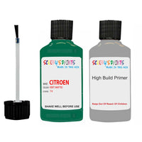 citroen c3 vert mattei code 74 touch up Paint With primer undercoat anti rust scratches stone chip paint