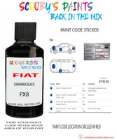 Paint For Fiat/Lancia Panda 4X4 Darkwave Black Code Px8 Car Touch Up Paint