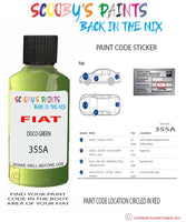 Paint For Fiat/Lancia Qubo Disco Green Code 355A Car Touch Up Paint