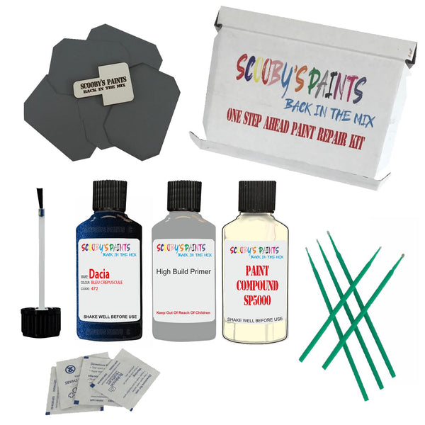 DACIA BLEU CREPUSCULE Paint Code 472 Touch Up Paint Repair Detailing Kit