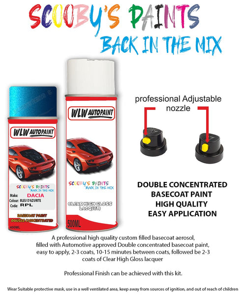 Paint For Dacia Sandero Stepway Code Rpl Aerosol Spray Bleu D'Azurite ...