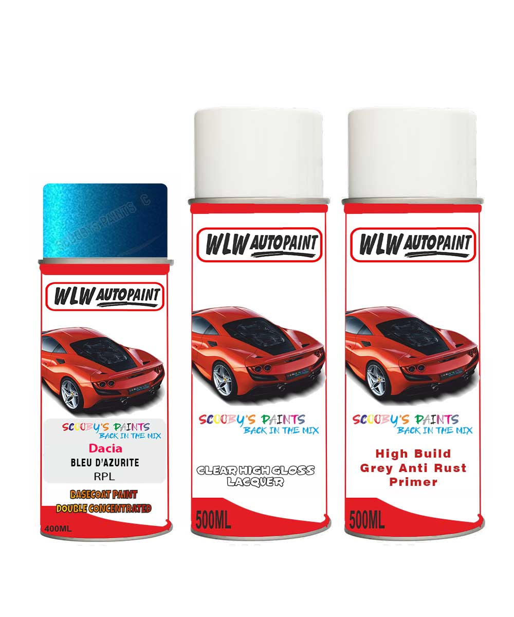 Paint For Dacia Sandero Code Rpl Aerosol Spray Bleu D'Azurite Blue ...