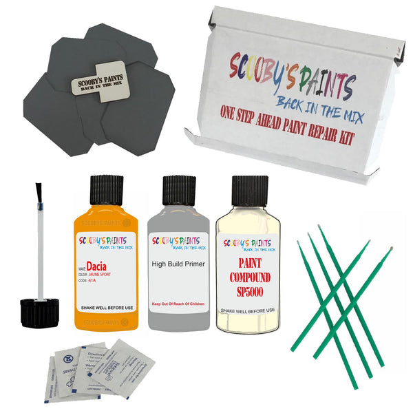 DACIA JAUNE SPORT Paint Code 41A Touch Up Paint Repair Detailing Kit