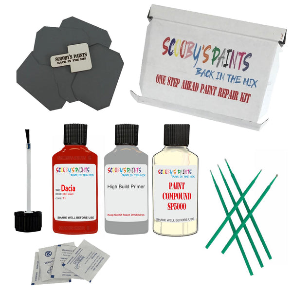 DACIA RED solid Paint Code 71 Touch Up Paint Repair Detailing Kit