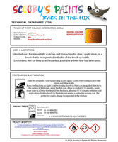 land rover range rover sport madagascar orange 2 colour data instructions ebd nmw 2368 touch up Paint