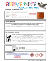 land rover range rover sport phoenix orange colour data instructions 2171 eat 1az touch up Paint