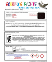 land rover range rover rossello red colour data instructions 2205 1ax cbr touch up Paint