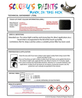 land rover freelander santorini black colour data instructions 820 1ag pab touch up Paint