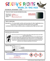 land rover range rover sport spectral brg green 6 colour data instructions hig 2371 nmz touch up Paint