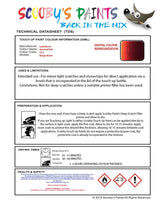 land rover range rover spectral red colour data instructions ccv 788 touch up Paint