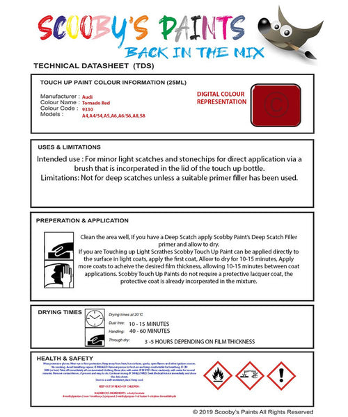 Ly3d Paint Code Paint For Audi A4 Tornado Red Code 9310 Ly3D Y3D Touch Up Paint – Auto ...