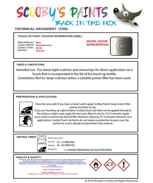 Paint For Bmw Donington Grey Paint Code Wc28/C28 Touch Up Paint Repair