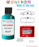 Paint For Acura Nsx Estoril Turquoise Code Bg32P Touch Up Scratch Stone Chip Repair