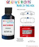 Paint For Acura Rdx Fathom Blue Code B576P (A) Touch Up Scratch Stone Chip Repair