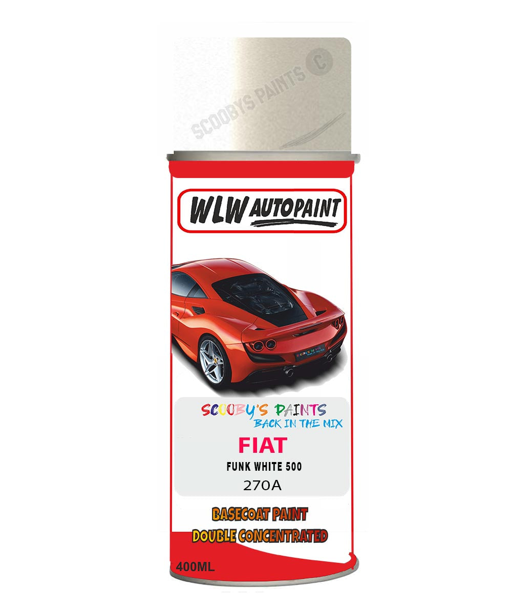 Paint For Fiat 500 Code 270A Aerosol Spray Funk White (500) White ...