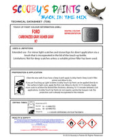 Ford Mustang Carbonized Gray/Asher Gray M7 Health and safety instructions for use