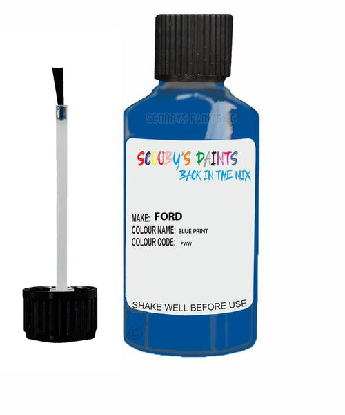 ford fiesta blue print code pww touch up paint 2003 2005 Scratch Stone Chip Repair 