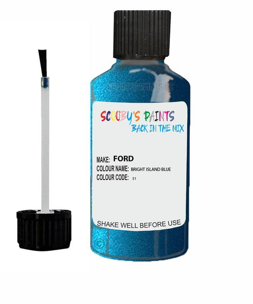 ford fiesta bright island blue code 51 touch up paint 2000 2005 Scratch Stone Chip Repair 