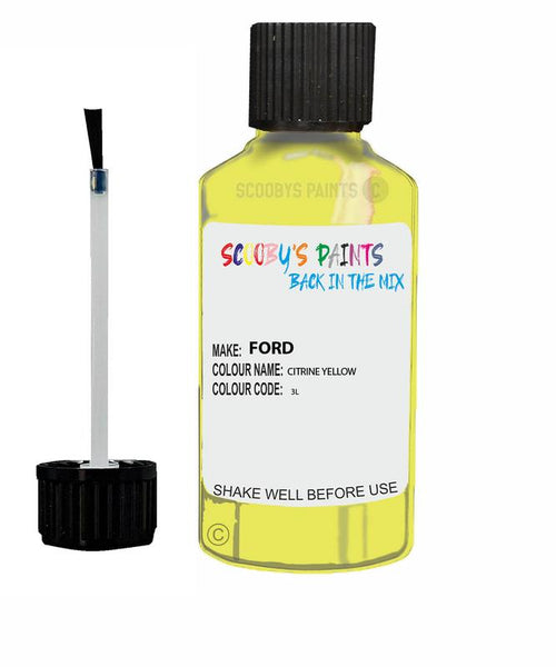 ford mondeo citrine yellow code 3l touch up paint 1990 1994 Scratch Stone Chip Repair 