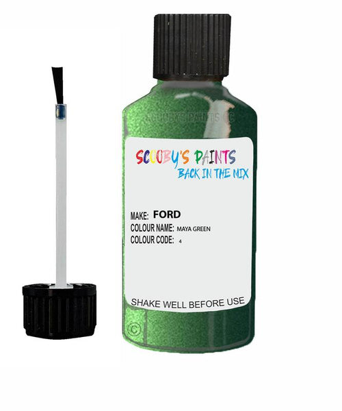 ford fiesta maya green code 4 touch up paint 1997 2000 Scratch Stone Chip Repair 