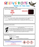 Ford Explorer Jewel Red C9 Health and safety instructions for use