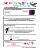 Ford Puma Thistle Purple E9 Health and safety instructions for use