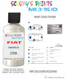 Paint For Fiat/Lancia Panda Funk White 500 Code 270A Car Touch Up Paint