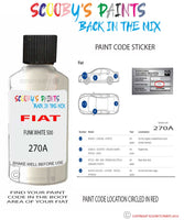 Paint For Fiat/Lancia 500 Funk White 500 Code 270A Car Touch Up Paint