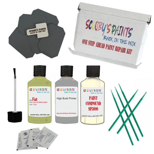 FIAT EASY LISTENING GREEN Paint Code 733A Touch Up Paint Repair Detailing Kit
