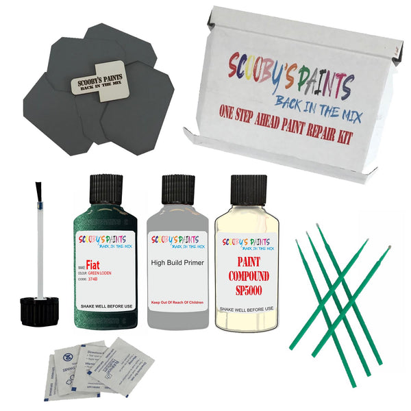 FIAT VERDE LODEN Paint Code 374B Touch Up Paint Repair Detailing Kit