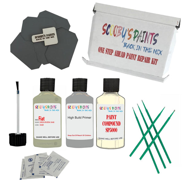 FIAT VERDE RIVIERA Paint Code 366B Touch Up Paint Repair Detailing Kit