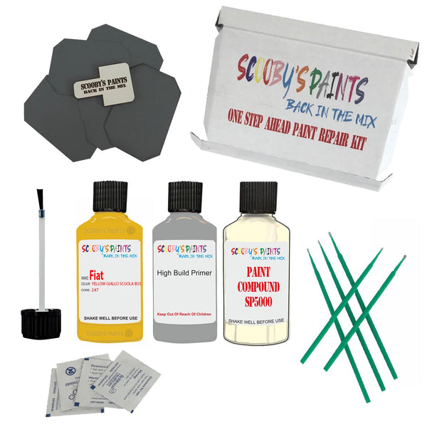 FIAT GIALLO SCUOLA BUS Paint Code 247 Touch Up Paint Repair Detailing Kit