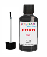 Paint For Ford Escort Cabrio Black Touch Up Scratch Repair Pen Brush Bottle