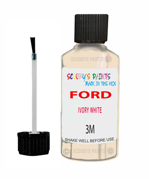 Paint For Ford Sierra Ivory White Touch Up Scratch Repair Pen Brush Bottle