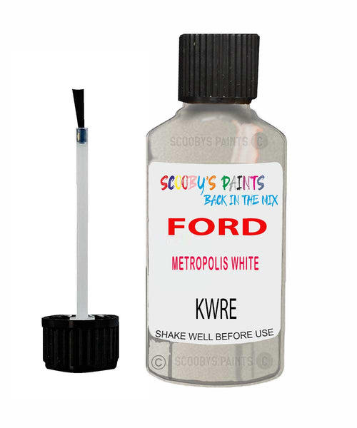 Paint For Ford Puma Metropolis White Touch Up Scratch Repair Pen Brush Bottle