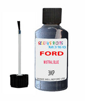 Paint For Ford Sierra Mistral Blue Touch Up Scratch Repair Pen Brush Bottle
