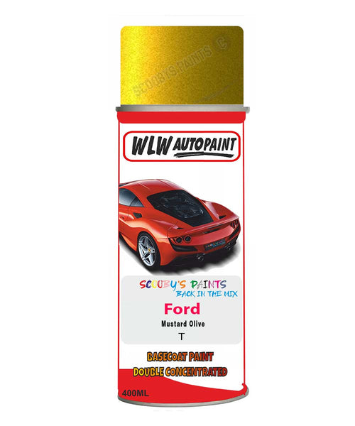 spray paint aerosol basecoat chip repair panel body shop dent refinish ford focus-mustard-olive-aerosol-spray