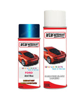 ford ranger atoll blue aerosol spray car paint can with clear lacquer