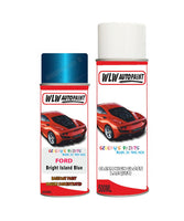 ford fiesta bright island blue aerosol spray car paint can with clear lacquer