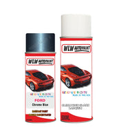 ford fiesta chrome blue aerosol spray car paint can with clear lacquer