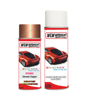 ford fiesta chrome copper aerosol spray car paint can with clear lacquer