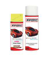 ford mondeo citrine yellow aerosol spray car paint can with clear lacquer