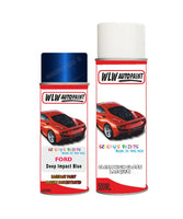 ford transit deep impact blue aerosol spray car paint can with clear lacquer