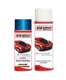 ford fiesta desert island blue aerosol spray car paint can with clear lacquer