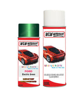 ford fiesta electric green aerosol spray car paint can with clear lacquer