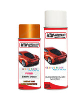 ford focus electric orange aerosol spray car paint can with clear lacquer