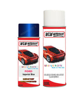 ford transit imperial blue aerosol spray car paint can with clear lacquer