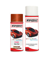ford fiesta mars red aerosol spray car paint can with clear lacquer